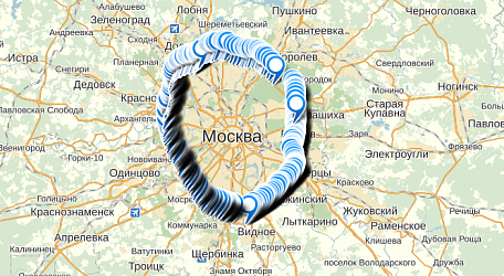Яндекс.Карты API. Ищем расстояние от МКАД до указанной точки.